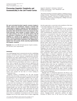 Processing Linguistic Complexity and