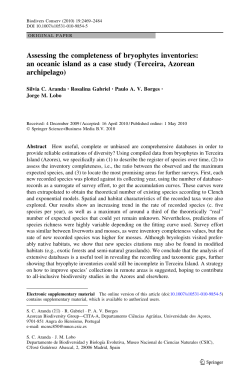 Assessing the completeness of bryophytes inventories - CITA-A
