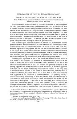 METABOLISM OF IRON IN