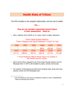 Health Risks Of Tritium - North American Water Office