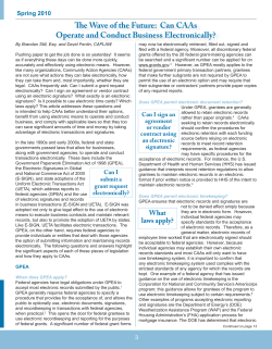 The Wave of the Future: Can CAAs Operate and Conduct