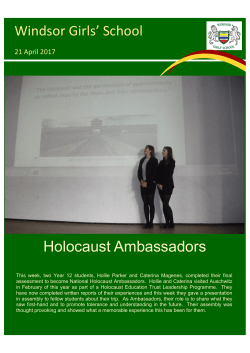 Holocaust Ambassadors - Windsor Girls` School