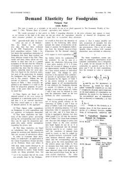 Demand Elasticity for Foodgrains