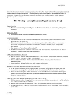 Meeting Notes and Feedback from May 9 Wild Rice and Sulfate