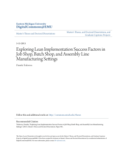 Exploring Lean Implementation Success Factors in Job Shop, Batch