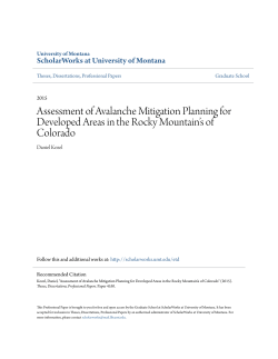 Assessment of Avalanche Mitigation Planning for Developed Areas