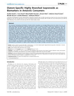 Diatom-Specific Highly Branched Isoprenoids as Biomarkers in