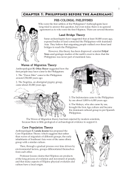 Chapter 1: Philippines before the Americans