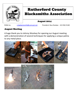 RCBA Newsletter August 2014 - Rutherford County Blacksmiths