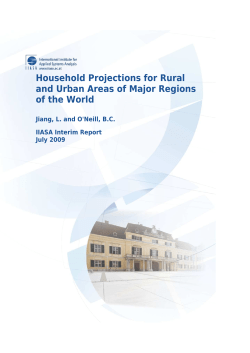Household Projections for Rural and Urban Areas of Major Regions