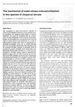 The mechanism of water‐stress‐induced embolism in two species of
