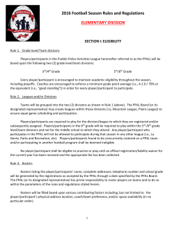2016 elementary school rules - Pueblo Police Activities League