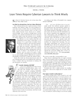 Lean Times Require Cyberian Lawyers to Think Wisely
