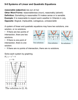 98 Systems of Linear and Quadratic Equations
