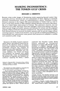 MASKING INCONSISTENCY: THE TONKIN GULF CRISIS