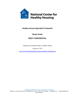 Healthy Homes Specialist Credential Study Guide KEEP