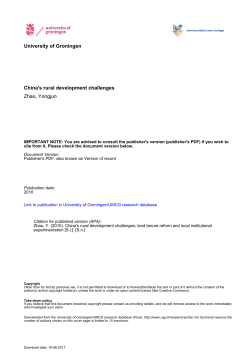 University of Groningen China`s rural development
