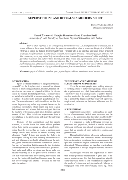 SUPERSTITIONS AND RITUALS IN MODERN SPORT