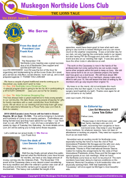 December 2014 - Muskegon Northside Lions Club