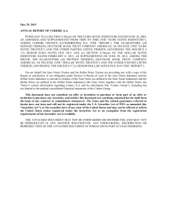 28/05/2015 2014 Annual Report for 8.25% Senior Notes