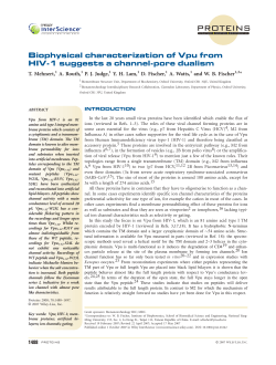 Biophysical characterization of Vpu from HIV