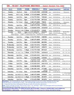 OA - `90 DAY` TELEPHONE MEETINGS