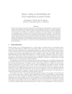 Sparse coding via thresholding and local competition in
