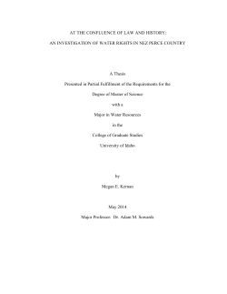 AN INVESTIGATION OF WATER RIGHTS IN NEZ PERCE