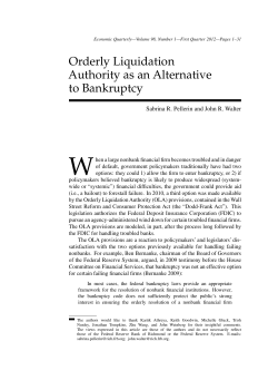 Orderly Liquidation Authority as an Alternative to Bankruptcy