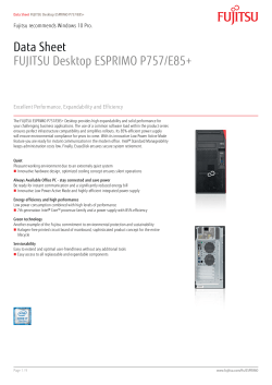 Data Sheet FUJITSU Desktop ESPRIMO P757/E85+