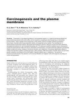 Carcinogenesis and the plasma membrane