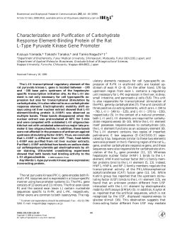 Characterization and Purification of Carbohydrate Response