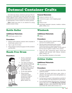 Oatmeal Container Crafts