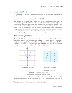 5.1 The Parabola
