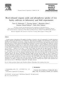 Root-released organic acids and phosphorus