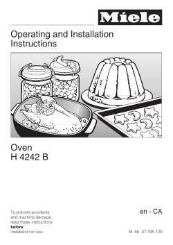Operating and Installation Instructions Oven H 4242 B