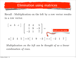 Elimination using matrices - Math