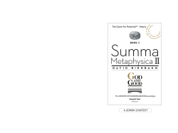 GOD AND GOOD - Summa Metaphysica
