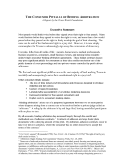 Arbitration Report