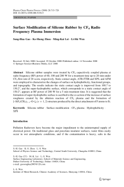 Surface Modification of Silicone Rubber by CF4 Radio Frequency