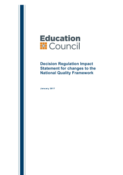 Decision Regulation Impact Statement for