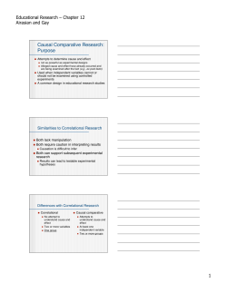 Causal Comparative Research: Purpose