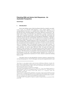 Patenting DNA and Amino Acid Sequences