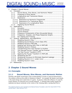 Chapter 2 Sound Waves - Department of Computer Science