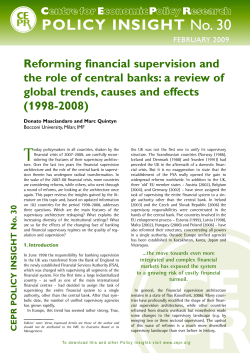 Reforming financial supervision and the role of central banks