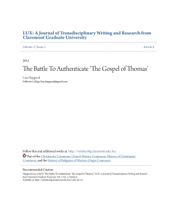 The Battle To Authenticate `The Gospel of Thomas`