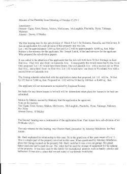 Minutes ofthe Planning Board Meeting of October - Avon-by-the-Sea