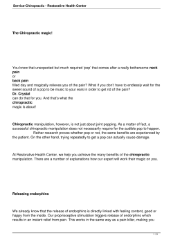 Service-Chiropractic - Restorative Health Center
