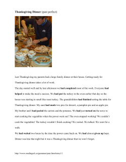 Thanksgiving Dinner (past perfect)