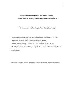 Do Specialised Flowers Promote Reproductive Isolation? Realised